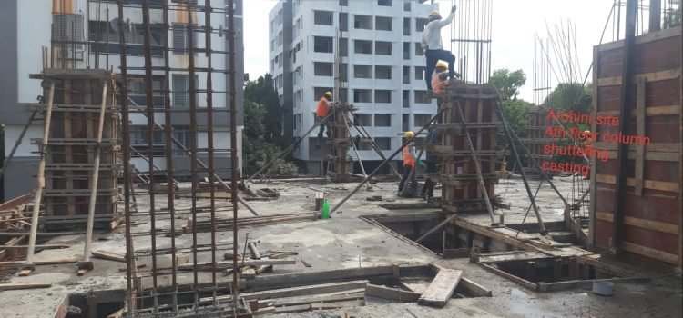 Arohini Site 4th Floor Column Shutteing Casting 2023-09-13 at 7.18.01 PM