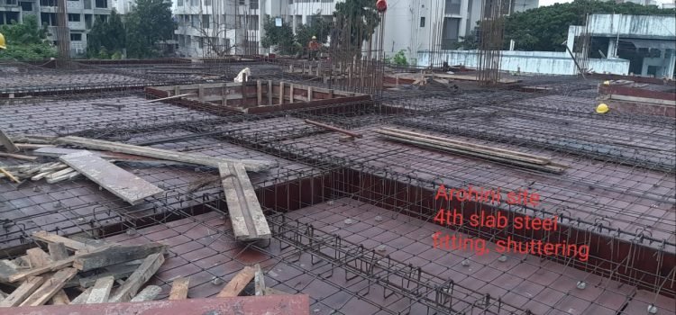 Arohini Site 4thSlab Steel fitting Shuttering 2023-09-07 at 6.55.39 PM